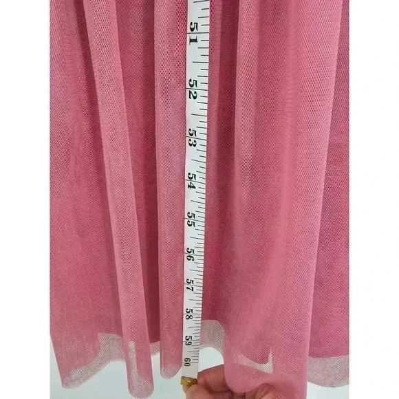 Dear Moon Junior 3 Mauve Deep V-Neck Shirred Bodice To Tiered Tulle Ballgown NWT - Picture 11 of 11